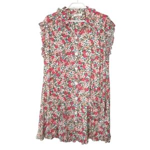 Talulah Floral Button Up Dress Cottagecore Ruffles Relax Fit Womens Size L